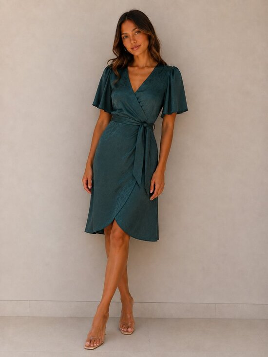 Lulus Dresses & Skirts - Lulu's Midi Flowy Tie Dress (Green)